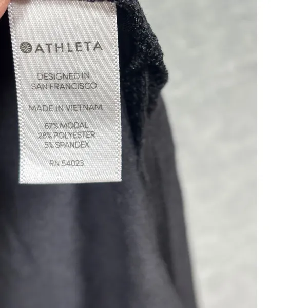 Athleta Womens S Shirt Black Sleeveless Tank Top‎ Workout Side Slits Modal Blend - Image 4