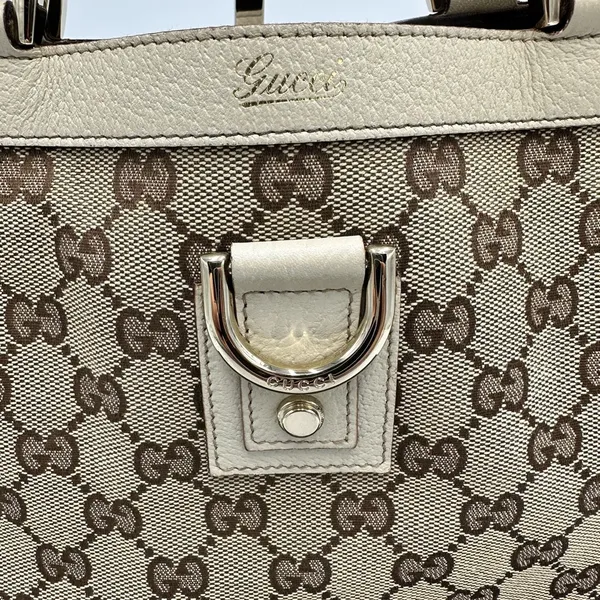 Gucci Beige/Cream GG Canvas And Leather Abbey D-Ring Tote - Image 4