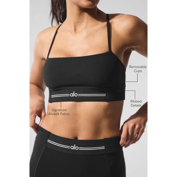Alo Yoga Alosoft Relay Bra Black/White XS - Image 2