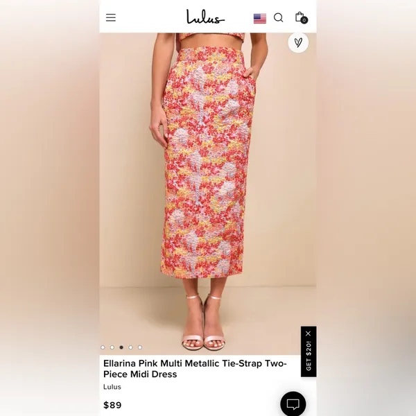 Lulu’s Two Piece Skirt Set size Medium - Image 4
