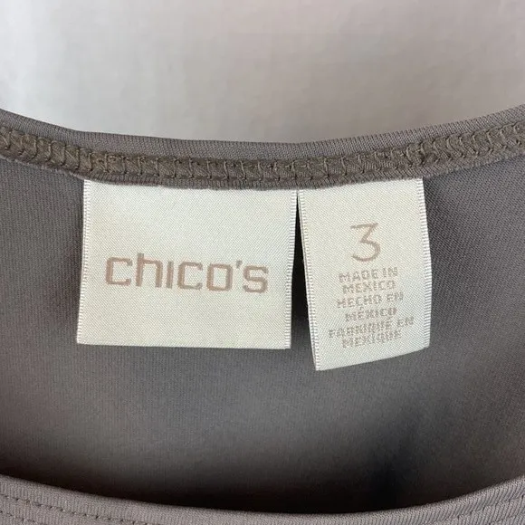Chico’s Taupe Microfiber Sleeveless Tank Top 3 XL - Image 3