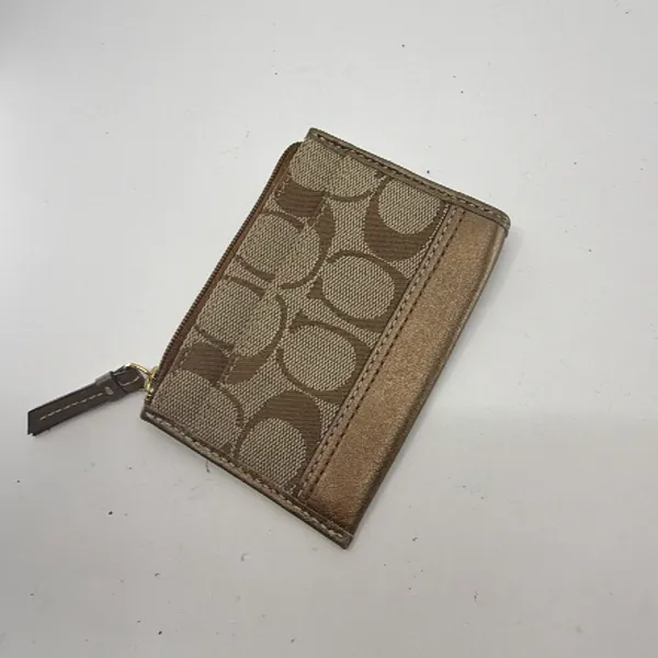 Coach Mini Skinny Brown Signature C Canvas Coin Case - Image 8