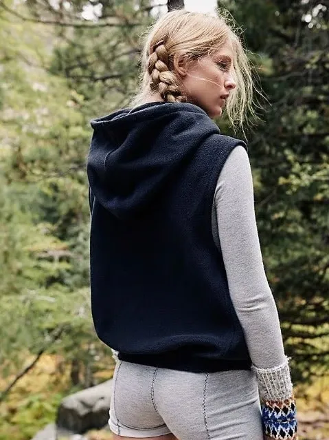 Free People Movement Higher Ground Fleece Vest in Black - Image 2