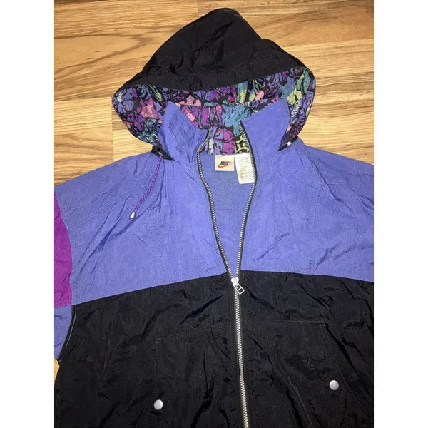Nike‎ Jacket Vintage Nylon Windbreaker Women's Gym Full Zip Retro Size Large - Image 2