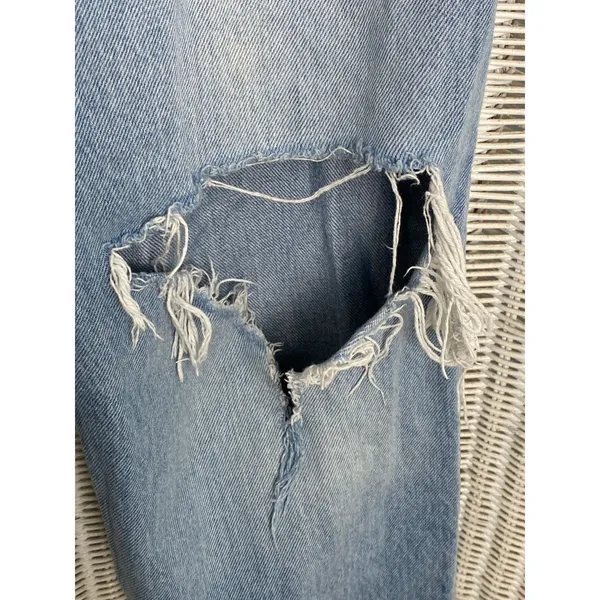 Levi's 501 94 Baggy Jeans Light Wash Distressed High Rise‎ Straight 27 - Image 8