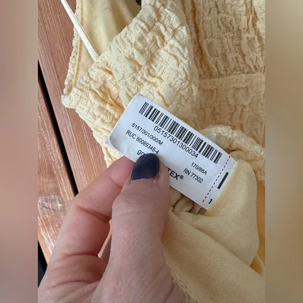 Zara tie front babydoll tank top bows butter yellow spaghetti straps cropped - Image 7