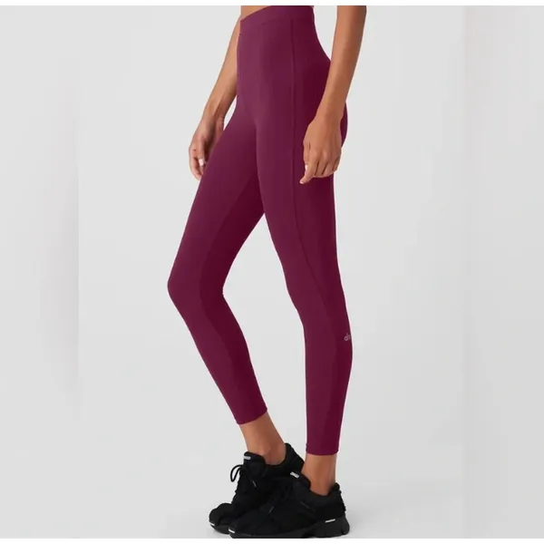 Alo Yoga High-Waist 7/8 Run It Back Wild Berry Legging Size XS - Image 6