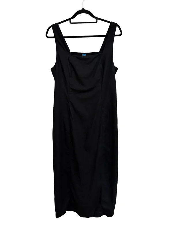 Old Navy Linen Blend Sleeveless Square Neck Midi Dress in Black - Size L - Image 4