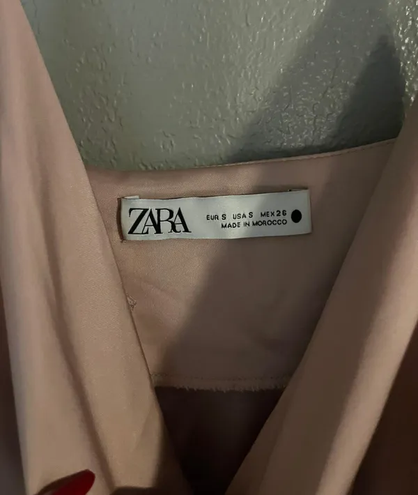 champagne colored silk dress size S - Image 2