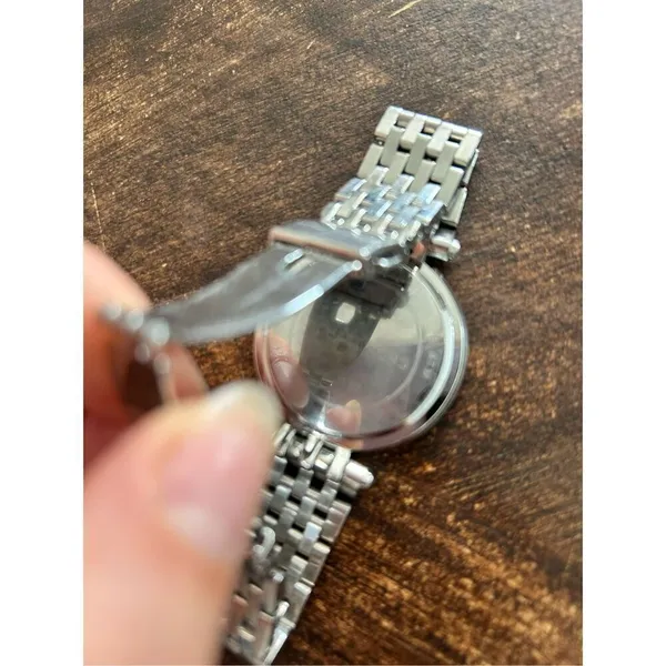 Michael Kors silver color faux diamond watch fits a small wrist 5 inches laying - Image 4