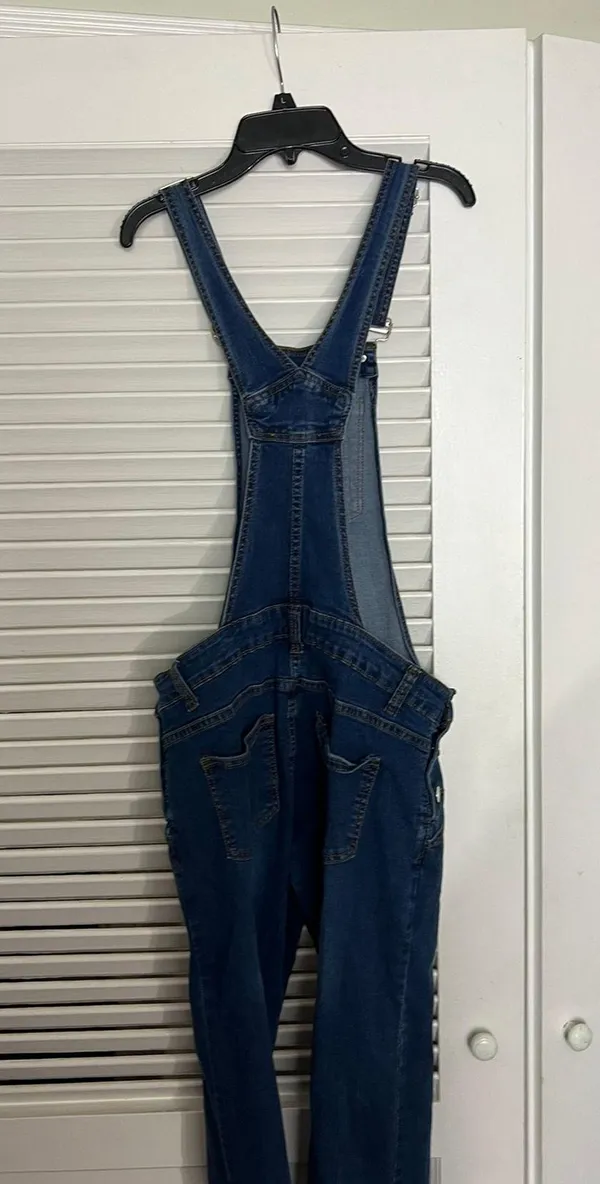 Maacie SM Adjustable Clip On Strap Dark Denim Overalls - Image 2