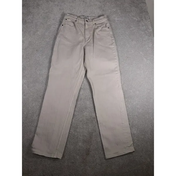 Abercrombie & Fitch Ultra High Rise 90's Straight Jeans Ecru 29/8r Curve‎ Love - Image 2