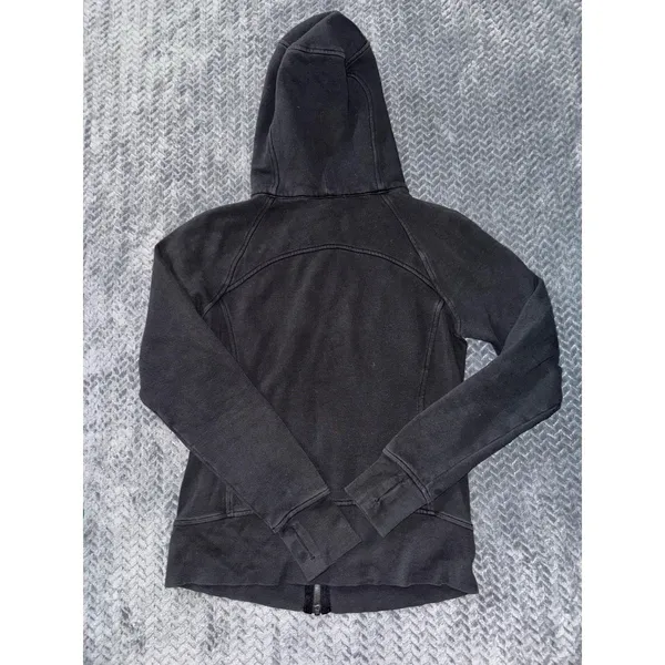 Lululemon Women's Black Full Zip Scuba Hoodie Jacket Thumbholes Size‎ 8 - Image 5