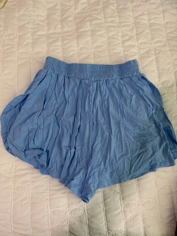 SHEIN Women’s Casual Sports Baby Blue High Waist Elastic Prevent Exposure A-line Shorts For Summer - Image 4