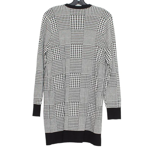 Torrid Cardigan Sweater Long Houndstooth Academia Preppy Black White 0 Large 12 - Image 2