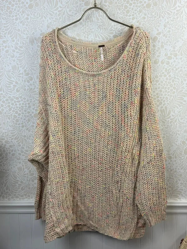 Free People Oversized Confetti Combo Neon Lights Sweater - Size - Small - Image 5