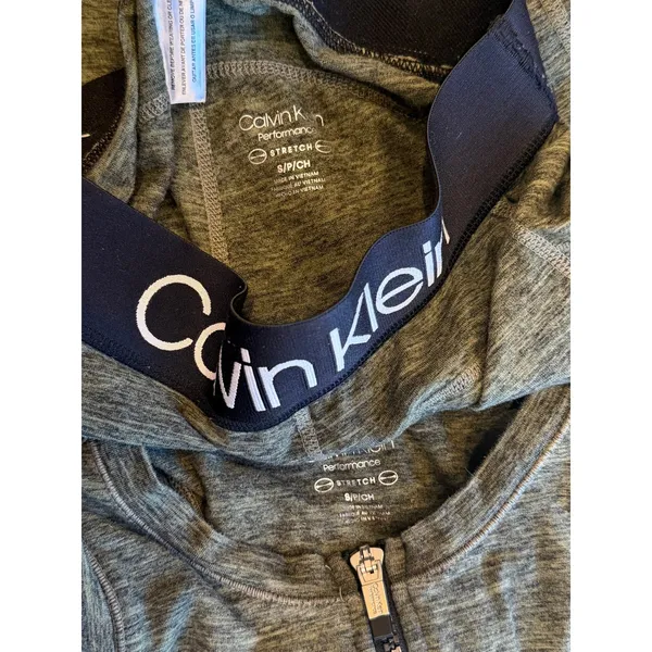 Calvin Klein Performance 2Pc Bike Short Set Olive Green Activewear Women's Small - Image 3