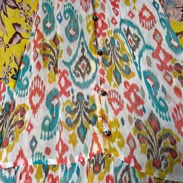Anthropologie Maureen Babydoll Tunic Blouse Sheer Multicolor Floral Paisley M - Image 11