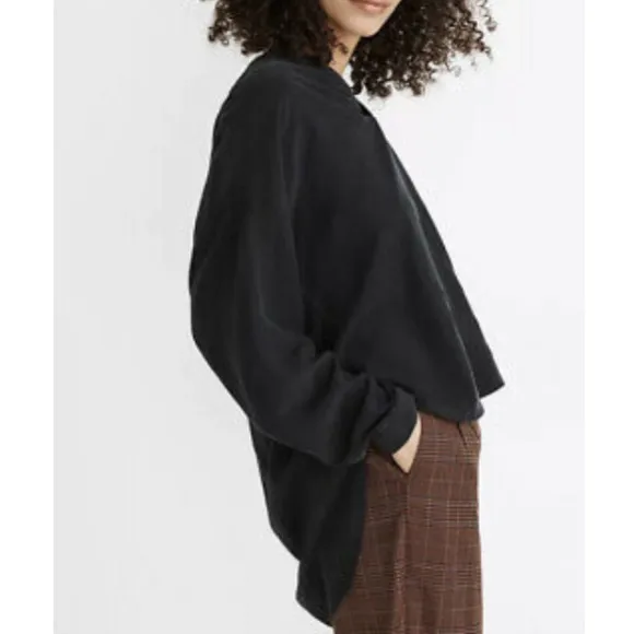 Madewell black sand washed popover top size M - Image 2