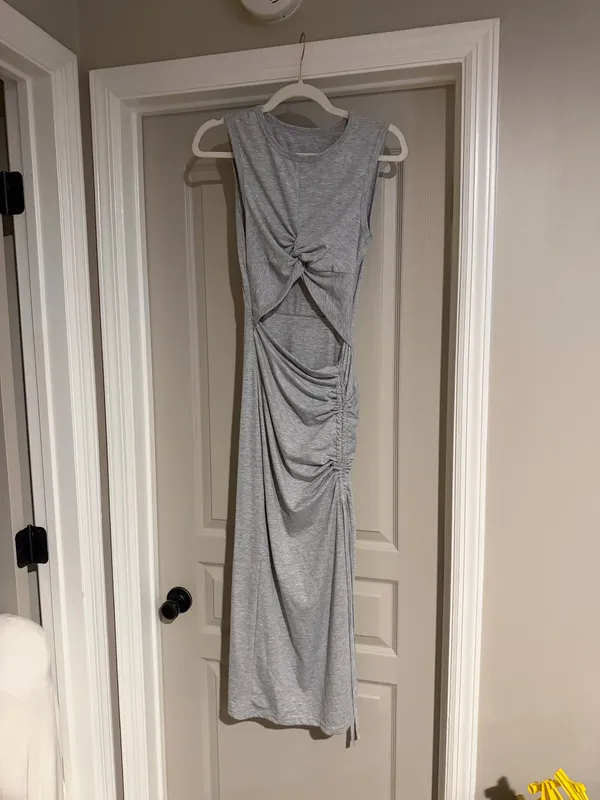 Grey cutout tshirt dress Gray - Image 5
