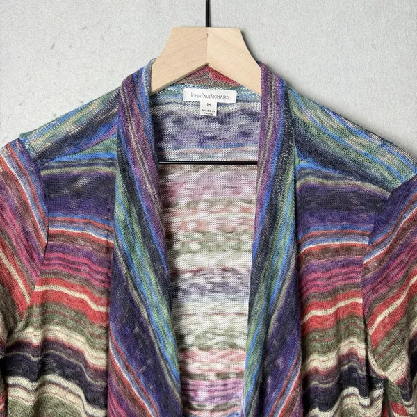 John Paul Richard Asymmetrical Open Cardigan Sweater Mullticolor Women's size M - Image 3