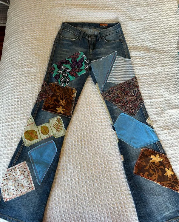 Custom Made One of a Kind Patchwork Jeans - Image 5
