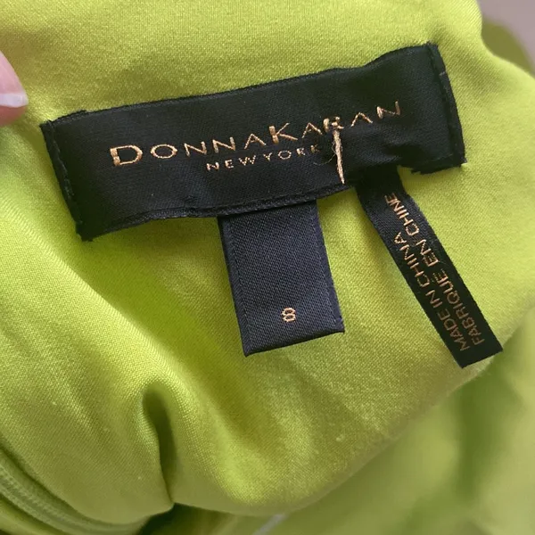Donna Karan New York black label asymmetrical silky cocktail dress, size 8 - Image 4