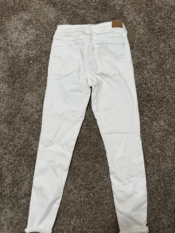 American Eagle High-Rise Jeggings White Next Level Stretch - Image 2