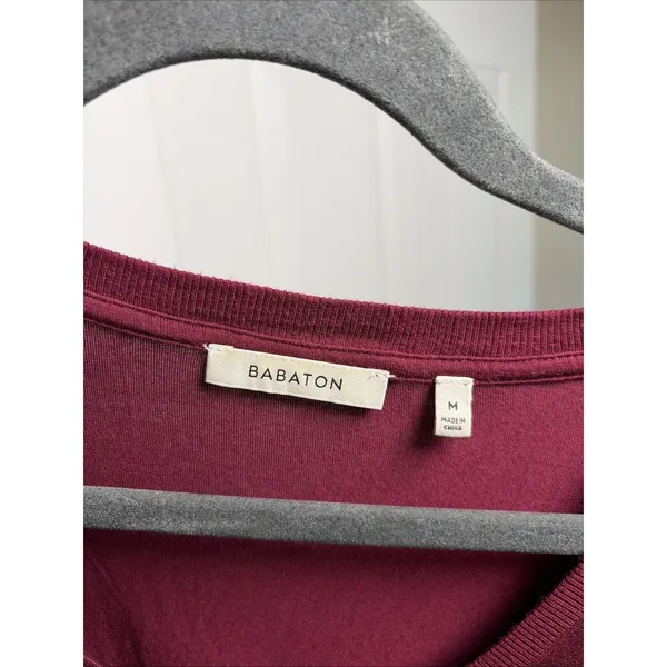 Babaton Relaxed Scoop Neck Top Womens Size‎ M Burgundy 3/4 Sleeve Jersey Aritzia - Image 4