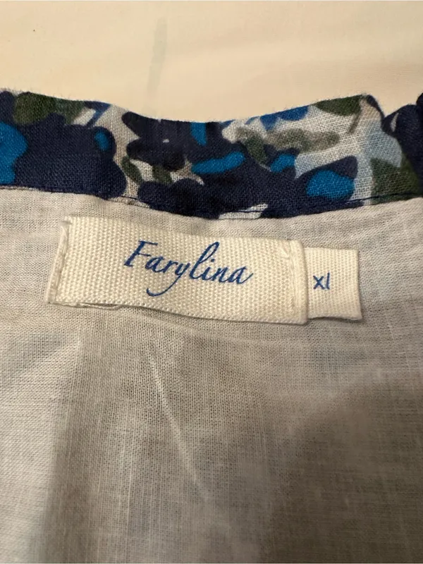 Farylina Floral Blue V-Neck Front Slit Maxi Dress - NWOT - Size XL - Image 12