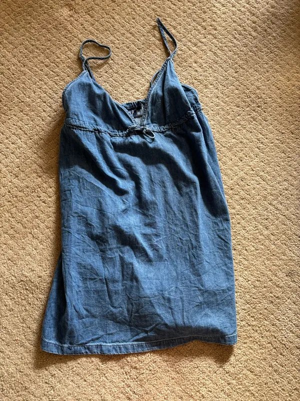 Gap Denim Mini Dress Tie Front  - Image 5