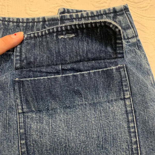 Boden A-Line 100% Cotton Medium Wash Denim Jean A-Line Casual Skirt - Image 3
