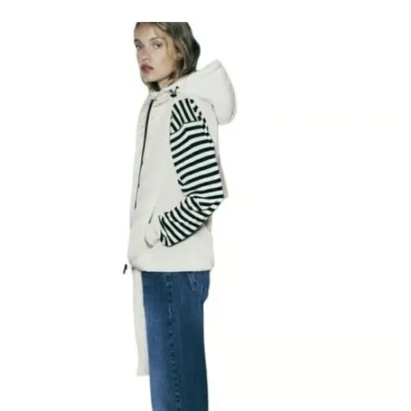 NWOT ZARA | Ecru | FITTED HOODED PUFFER VEST JACKET 8073/047 ZIPEER POCKET SKI - Image 5