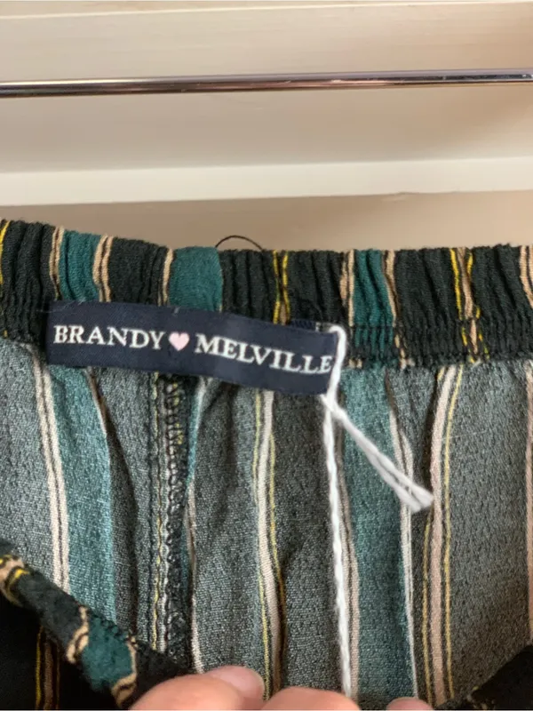 Brandy Melville Black Multi-Stripe Lightweight Pants Size-2 90’s Y2K - Image 2