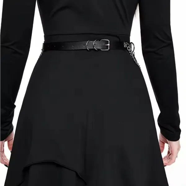 Black Chain Belt with Silver Accents - Image 3