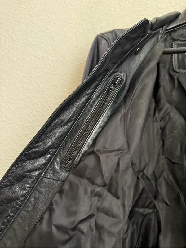 Vintage HARLEY DAVIDSON Black Leather Ruched Motorcycle Jacket Women’s Size L - Image 10