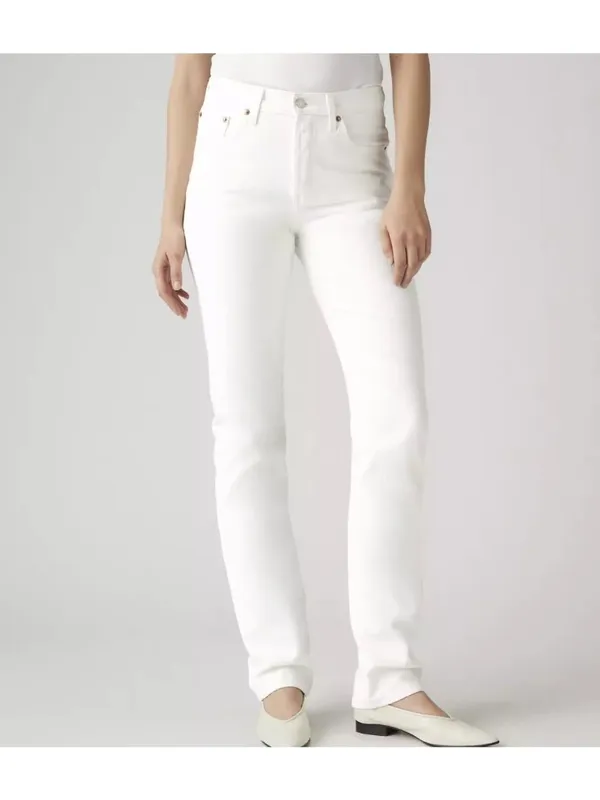 New Levi's Premium 28x30 501 Original Fit Women Jeans Blank Slate White - Image 2
