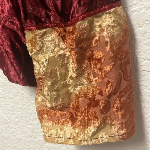 VINTAGE CLIO Crush Velvet Fall Hues Blouse Size Large - Image 7