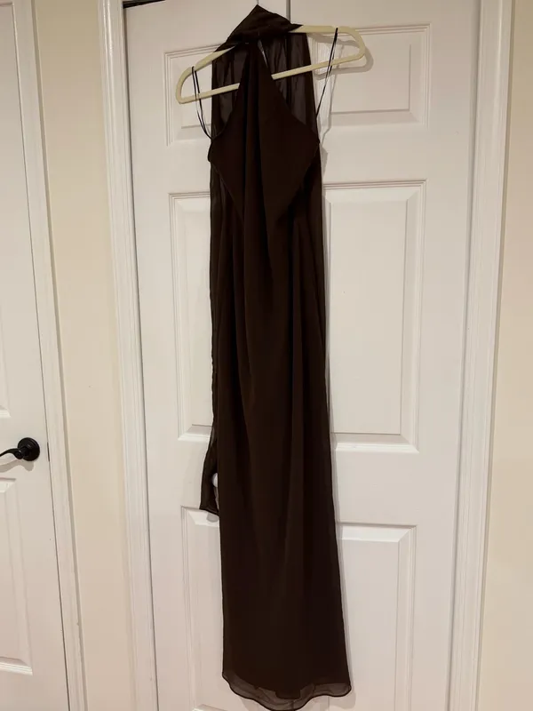 Amanda Uprichard Cocoa Halter Ashton Maxi Dress - Image 5