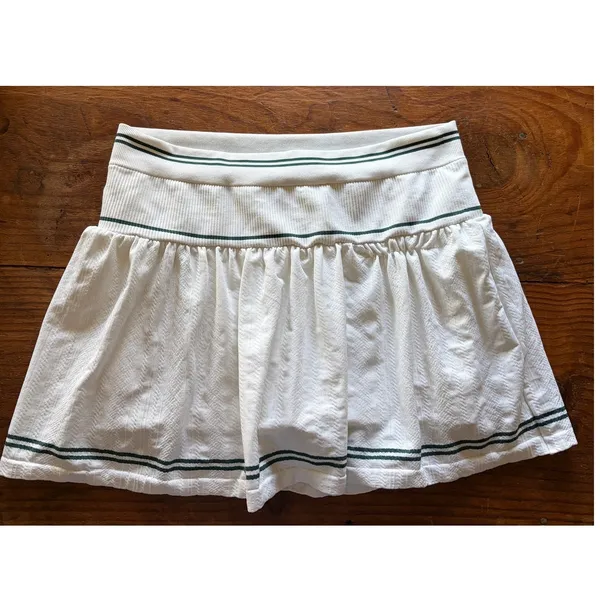All in Motion White Green Striped Tennis Mini Skirt Skort Size M - Image 2