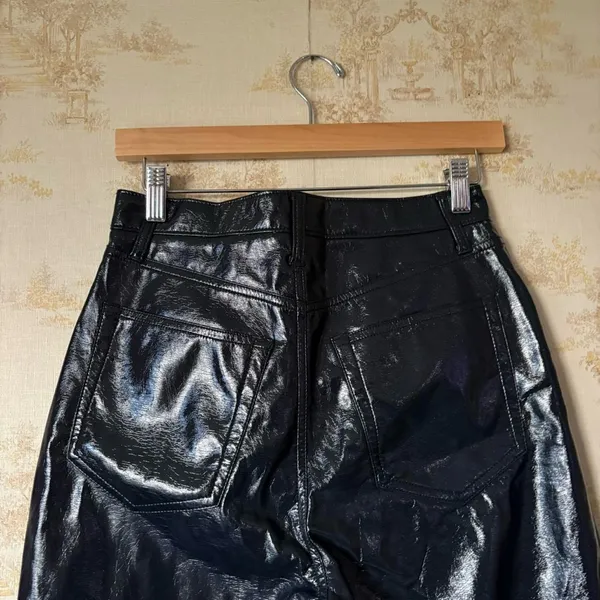 Abercrombie & Fitch 90s Straight Ultra High Rise Curve Love vegan leather pants - Image 8