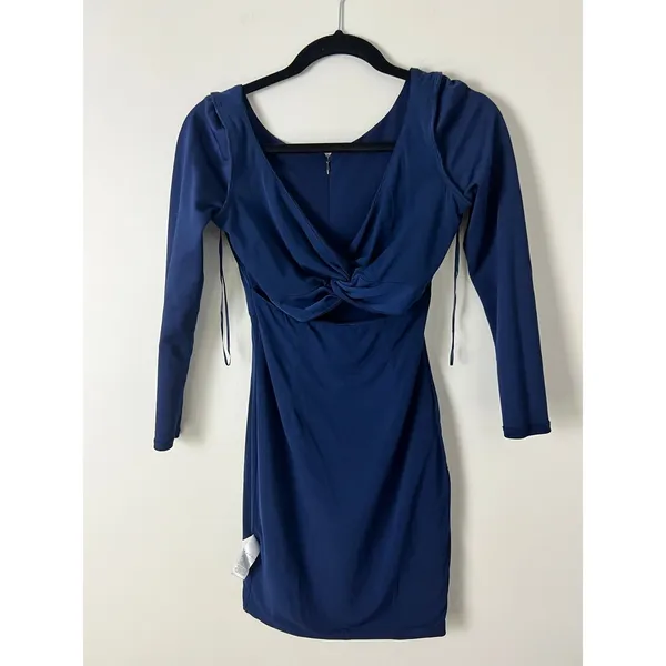 Dress The Population‎ Jade Navy Blue Cutout Twist Front Mini Dress XXS - Image 12