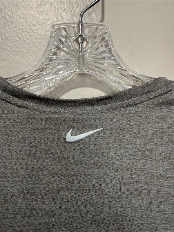Nike Running Women's Gray Short Sleeve Athletic Tee with Mesh Panels - Image 4