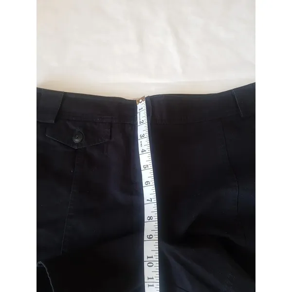 Loft Womens Shorts Size 14 Black Button High Rise Ann Taylor 5" Inseam Cotton - Image 10