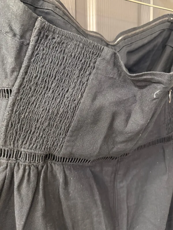 Abercrombie Black Linen Midi Dress L - Image 7