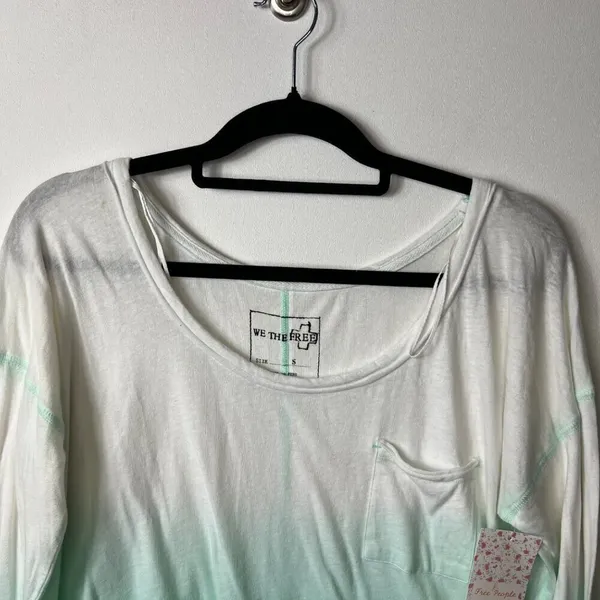 Free people we the free mint ombré long sleeve t-shirt women’s‎ size small NWT - Image 3