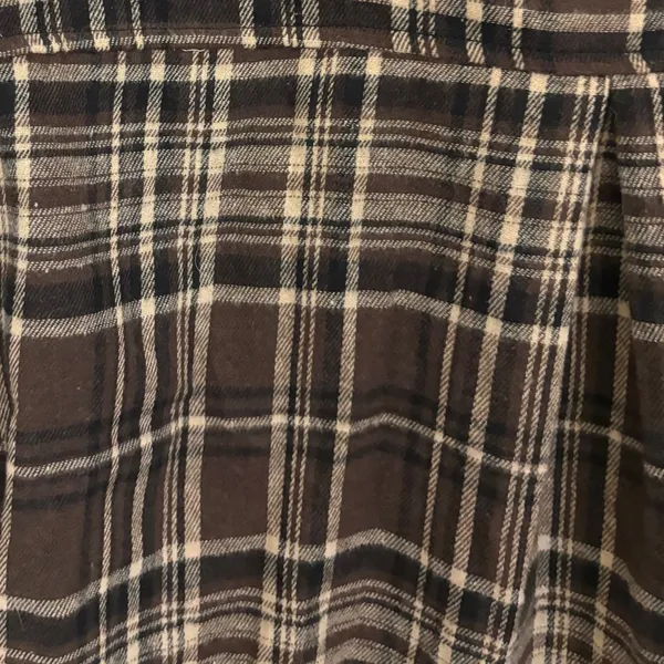 LaCozy Women’s Oversized Flannel Shirt in Brown Plaid - Image 9