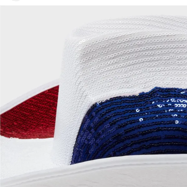 Women's Sequin Patriotic Cowboy Hat red white and blue glitz cowgirl new - Image 7