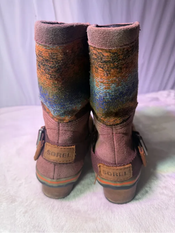 Sorel Women's Brown & Burgundy Leather Suede Mid-Calf Boot - Image 6