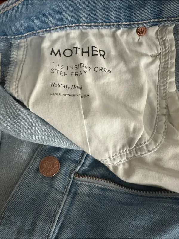 MOTHER Light Blue Insider Crop Step Fray Jeans - Image 2